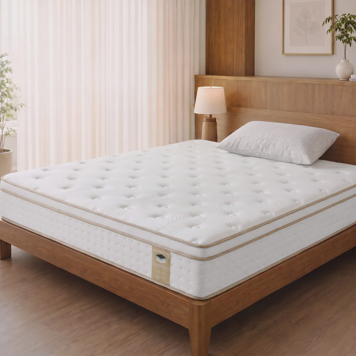 SKSBTF Hybride Pocketvering Matras - 25cm Dik, Ademend & Geluidsisolerend