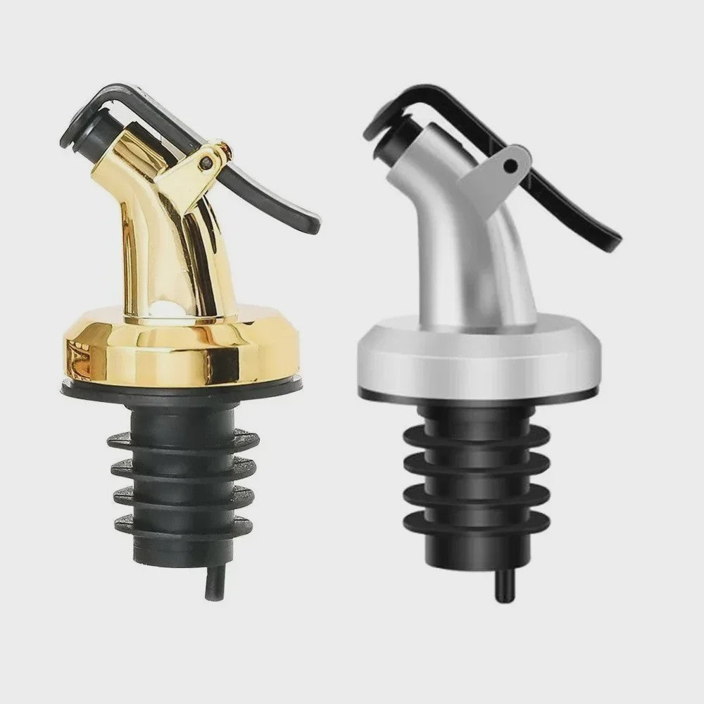 Set van 4x Wijnfles Stop & Olijfolie Schenktuit - Lekvrije Keuken Bar Accessoires