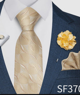 Luxe Heren Set: Paarse Paisley Stropdas, Manchetknopen, Pochet & Boutonnière - 8cm Breed