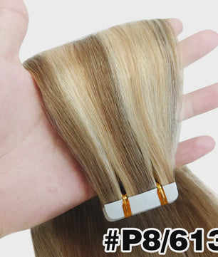 Tape-in Haarverlengingen 100% Echt Menselijk Haar - Kleur #2 - Naadloos & Zacht
