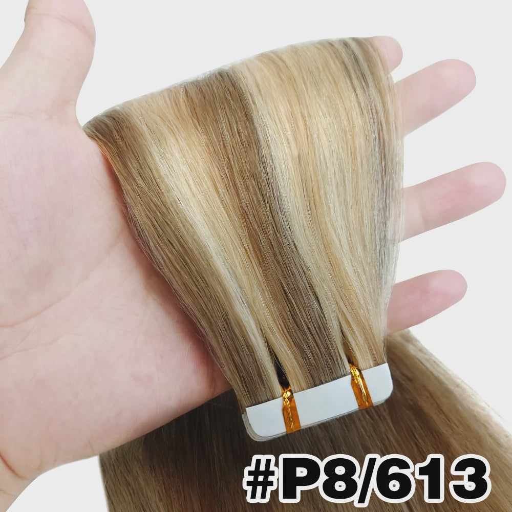 Tape-in Haarverlengingen 100% Echt Menselijk Haar - Kleur #2 - Naadloos & Zacht