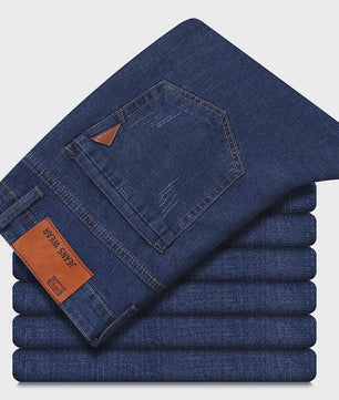 Herens Jeans Rechte Pasvorm Stretch - Zakelijk & Casual Blauw/Zwart Denim Werkbroek