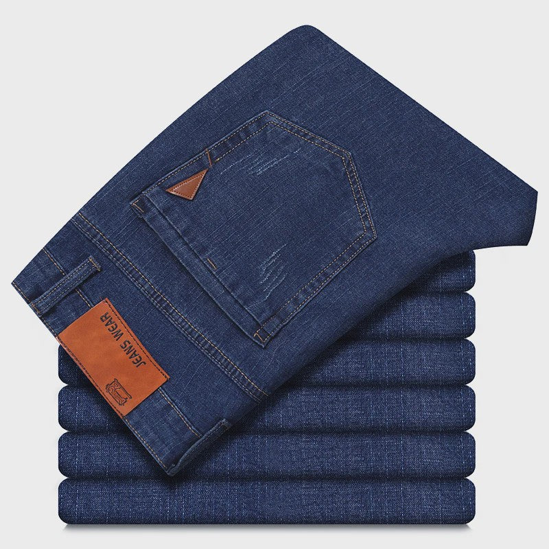 Herens Jeans Rechte Pasvorm Stretch - Zakelijk & Casual Blauw/Zwart Denim Werkbroek