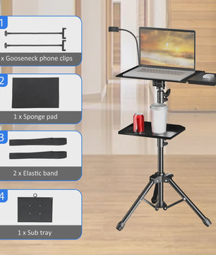 Verstelbare Projector & Laptop Tripod Stand (145cm) - Flexibele Werkplek
