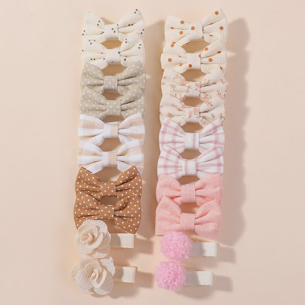 20-delige Set Schattige Kinder Haarclips met Strikjes - Leuke Babymutsjes en Haaraccessoires