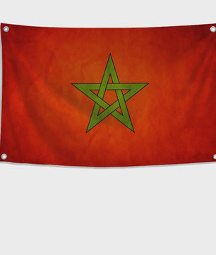 Marokkaanse Vlag - Polyester Decoratie met Ophangringen voor Binnen en Buiten