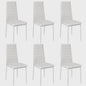 Set van 6 Eetkamerstoelen met Hoge Rugleuning - Ergonomisch Kunstleer