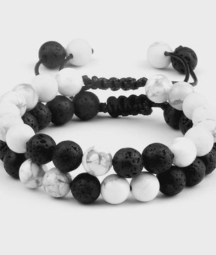 Verstelbare Lava Kralen & Tijgeroog Armband - Yoga & Helende Sieraden voor Hem en Haar