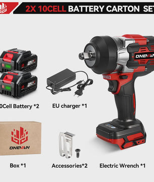 ONEVAN Brushless Elektrische Slagschroevendraaier 2800W - 2800 Nm, 1/2 Inch, Makita 18V Compatibel