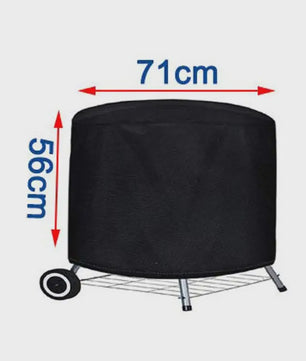 Waterdichte BBQ Hoes Rond Zwart - Heavy Duty 210D Oxford Stof voor Grill, Vuurschaal & Elektrische BBQ