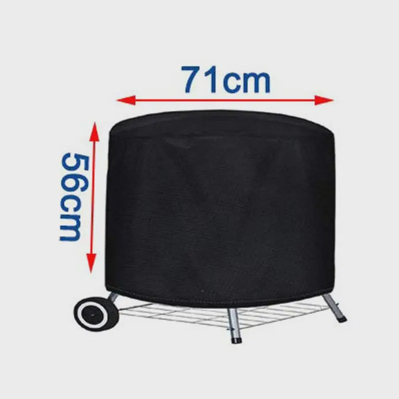 Waterdichte BBQ Hoes Rond Zwart - Heavy Duty 210D Oxford Stof voor Grill, Vuurschaal & Elektrische BBQ