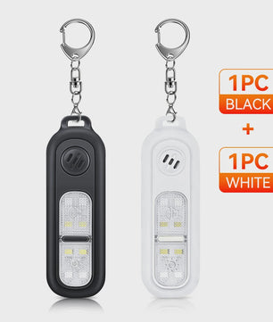 Persoonlijk Veiligheidsalarm met Sleutelhanger, 130dB, USB Oplaadbaar, LED Licht voor Noodgevallen & Nachtsport