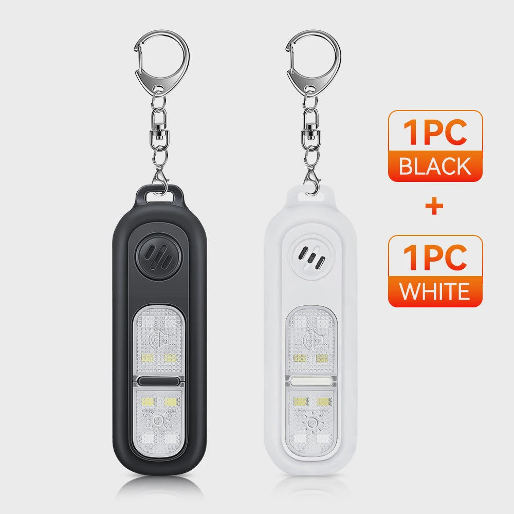 Persoonlijk Veiligheidsalarm met Sleutelhanger, 130dB, USB Oplaadbaar, LED Licht voor Noodgevallen & Nachtsport
