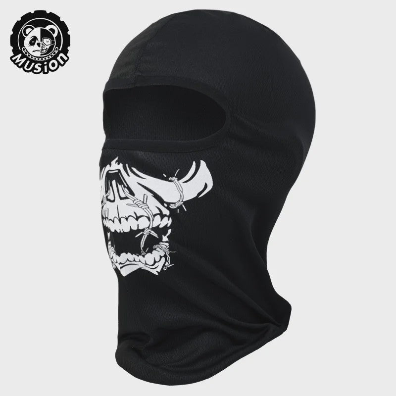 Ademende Skull Balaclava Muts - Full Face Motorfiets Masker met Mesh