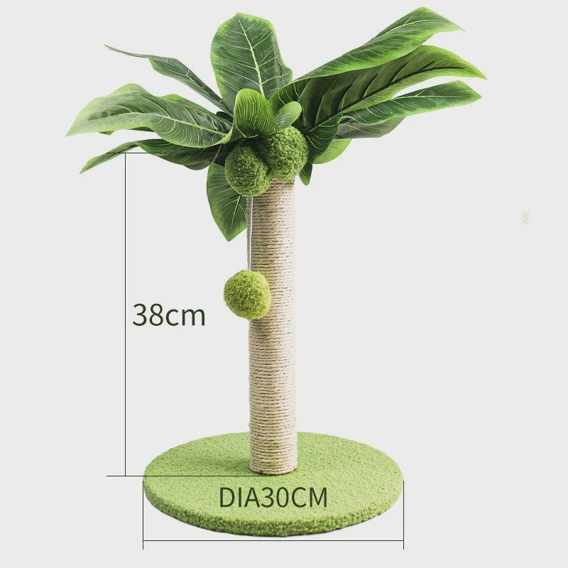 Schattige Kattenkrabpaal met Bladeren en Sisal Touw - Speelplezier voor Kittens