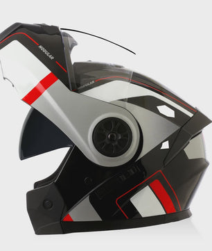 BLD Flip-Up Motorhelm Modulair ABS Dubbel Vizier DOT Goedgekeurd
