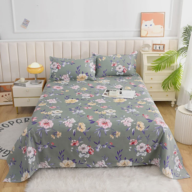 Rood Bloemenprint Top Sheet - Diverse Maten - 150x200 cm
