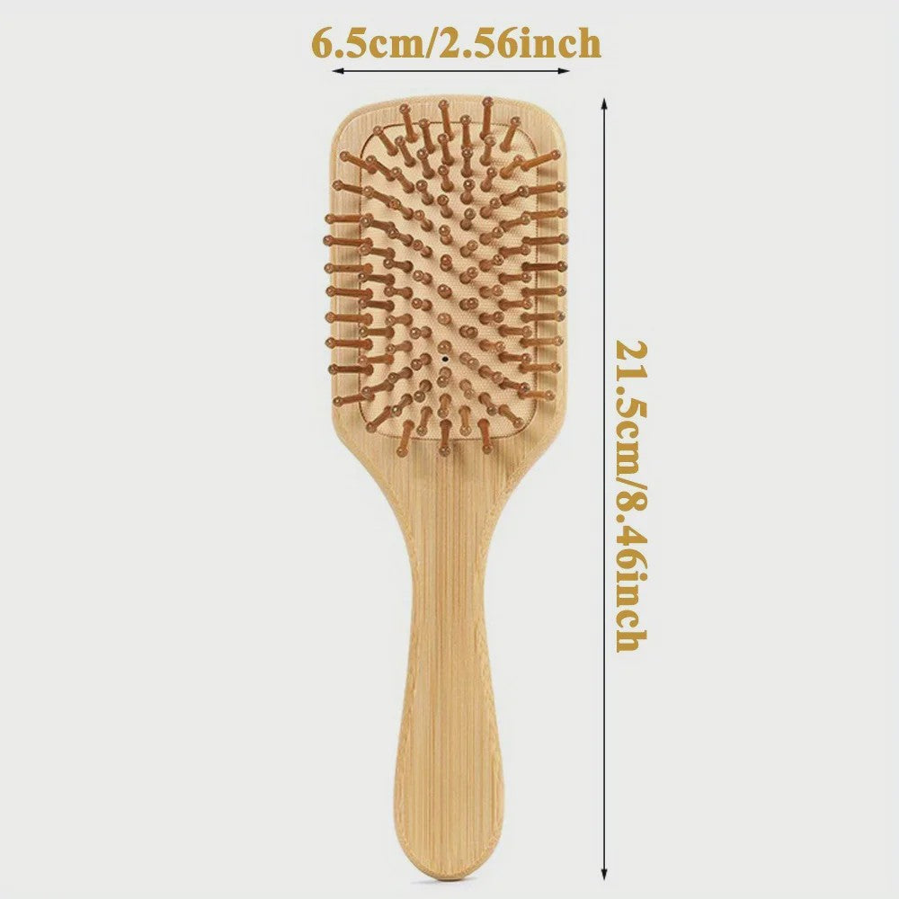 Natuurlijke Bamboe Haarborstel met Luchtkussen - Anti-statisch, Ontklittend & Scalp Massage