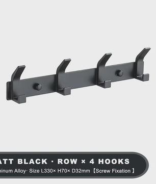 Moderne Zwarte Aluminium Wandhaken - Ophangrek voor Handdoeken, Jassen en Meer