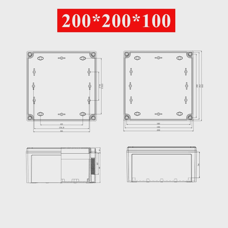 Waterproof Plastic Enclosure Box Electronic Electrical Project Box ABS Outdoor Junction Box Housing IP67 Project Instrument Case