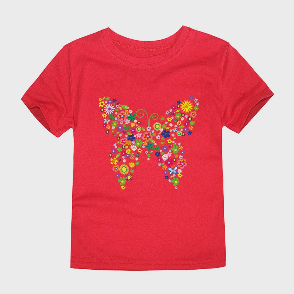 Schattig Katoenen T-shirt Meisjes met Bloemprint - Maten 2 t/m 14 Jaar