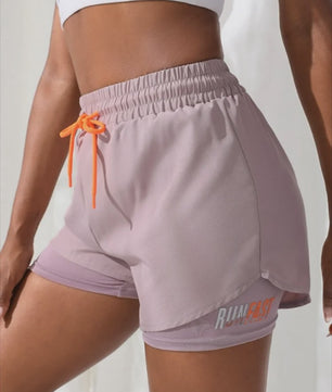 Dames High Waist Yoga Shorts met Ingebouwde Legging - Comfort & Stijl voor Sport