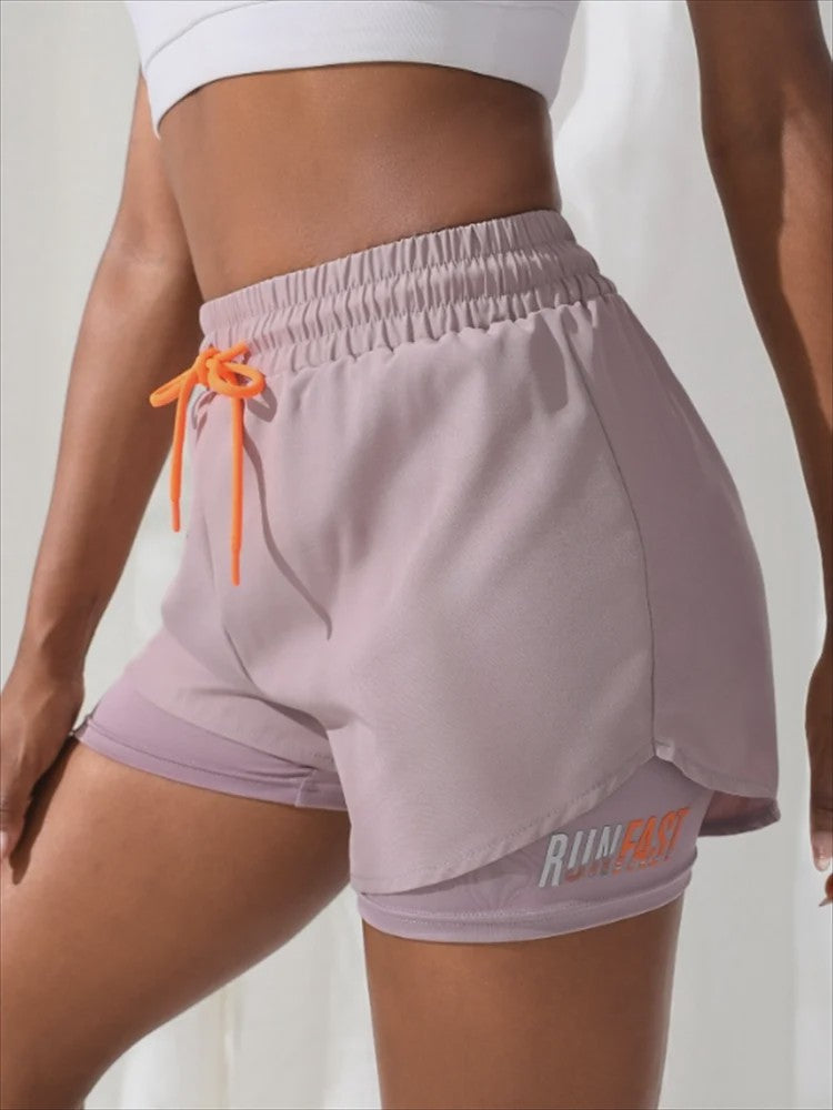Dames High Waist Yoga Shorts met Ingebouwde Legging - Comfort & Stijl voor Sport