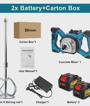 Gisam Accu Betonmixer 6-Speed Borstelloze Motor - 1700W Krachtig & Veelzijdig