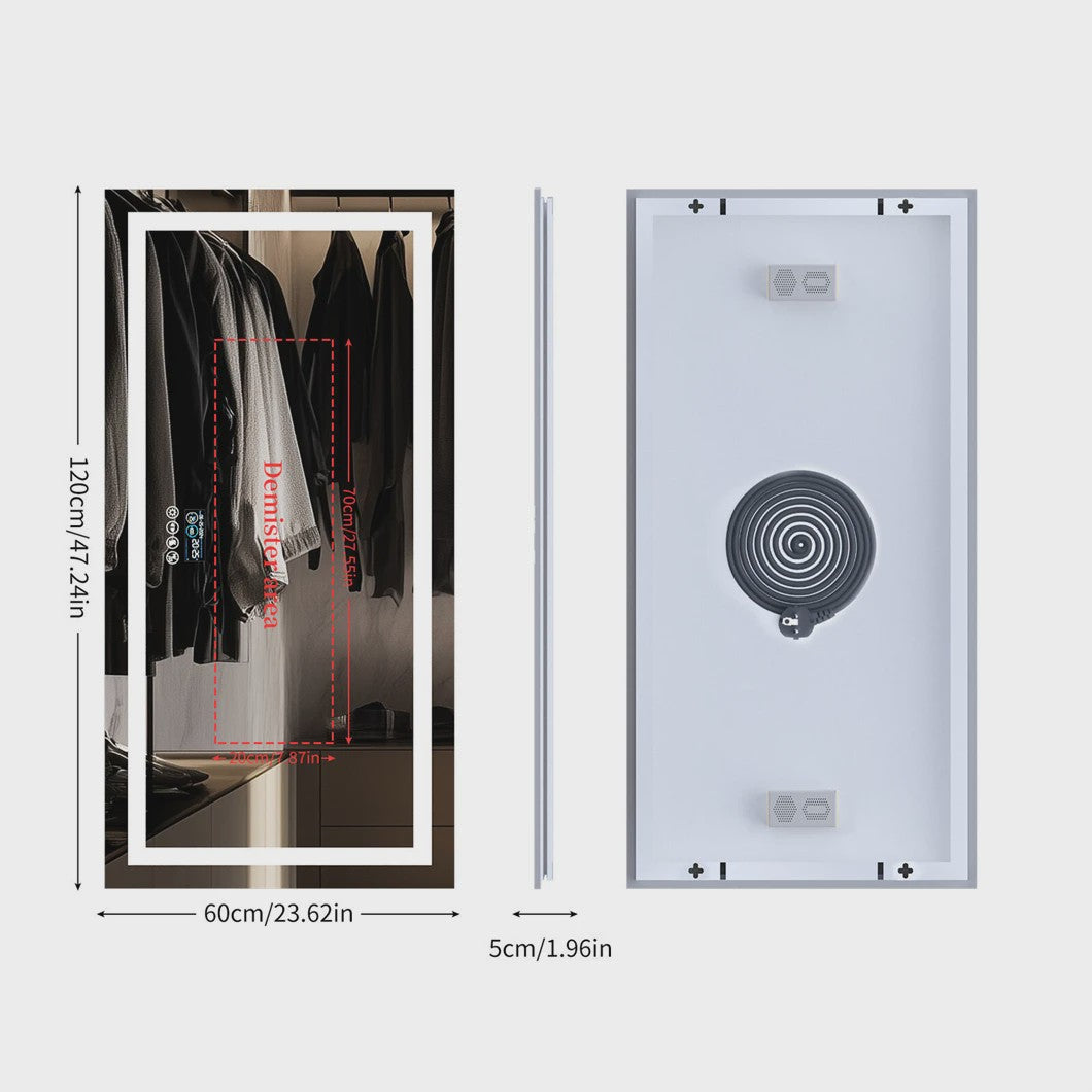 XXL Smart LED Spiegel met Bluetooth, Anti-Condens & Digitale Display
