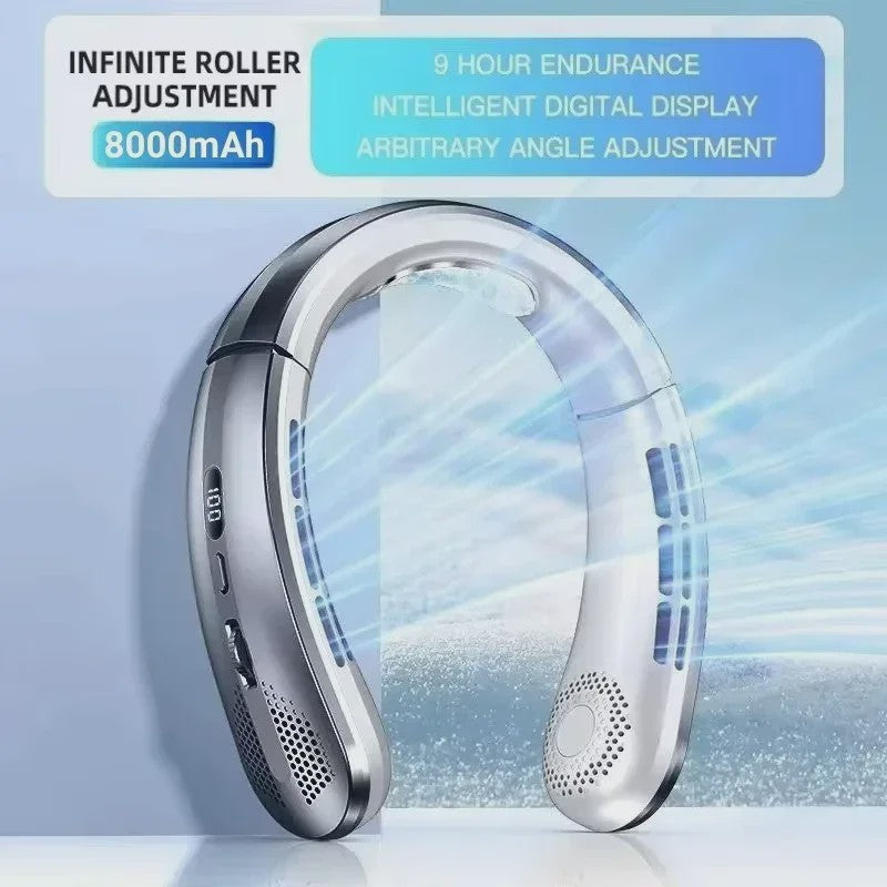 Lenovo Draagbare Nekventilator met 10000mAh Batterij - USB Oplaadbaar, Bladeless & LED Display