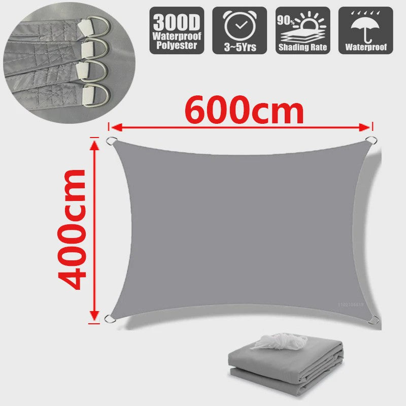 Waterdicht UV-bestendig Schaduwdoek 300D Polyester - Zonwering voor Tuin, Terras & Auto