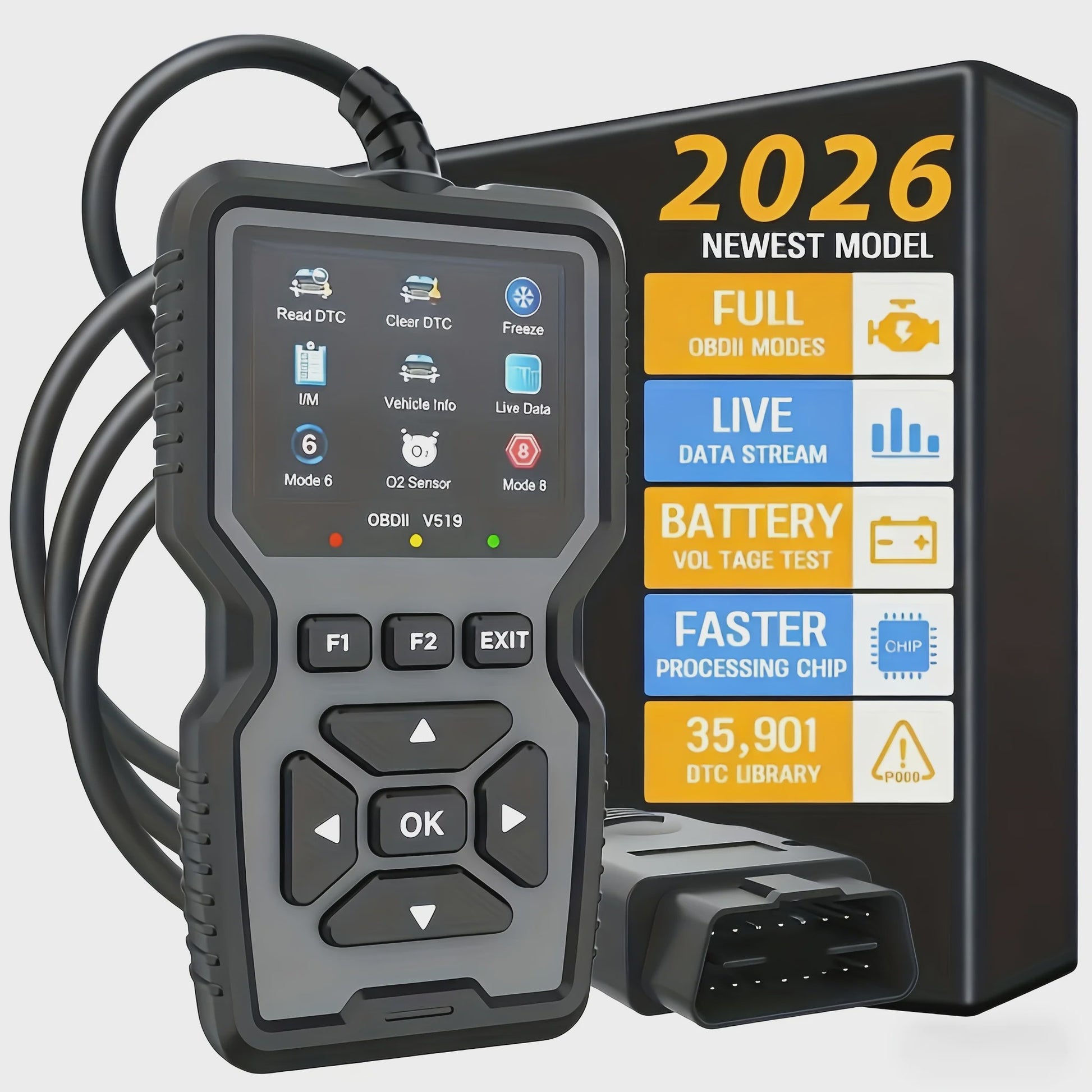 V519 Professionele OBD2 Scanner: Auto Diagnose Tool met Real-time Data & Foutcode Lezen/Wissen