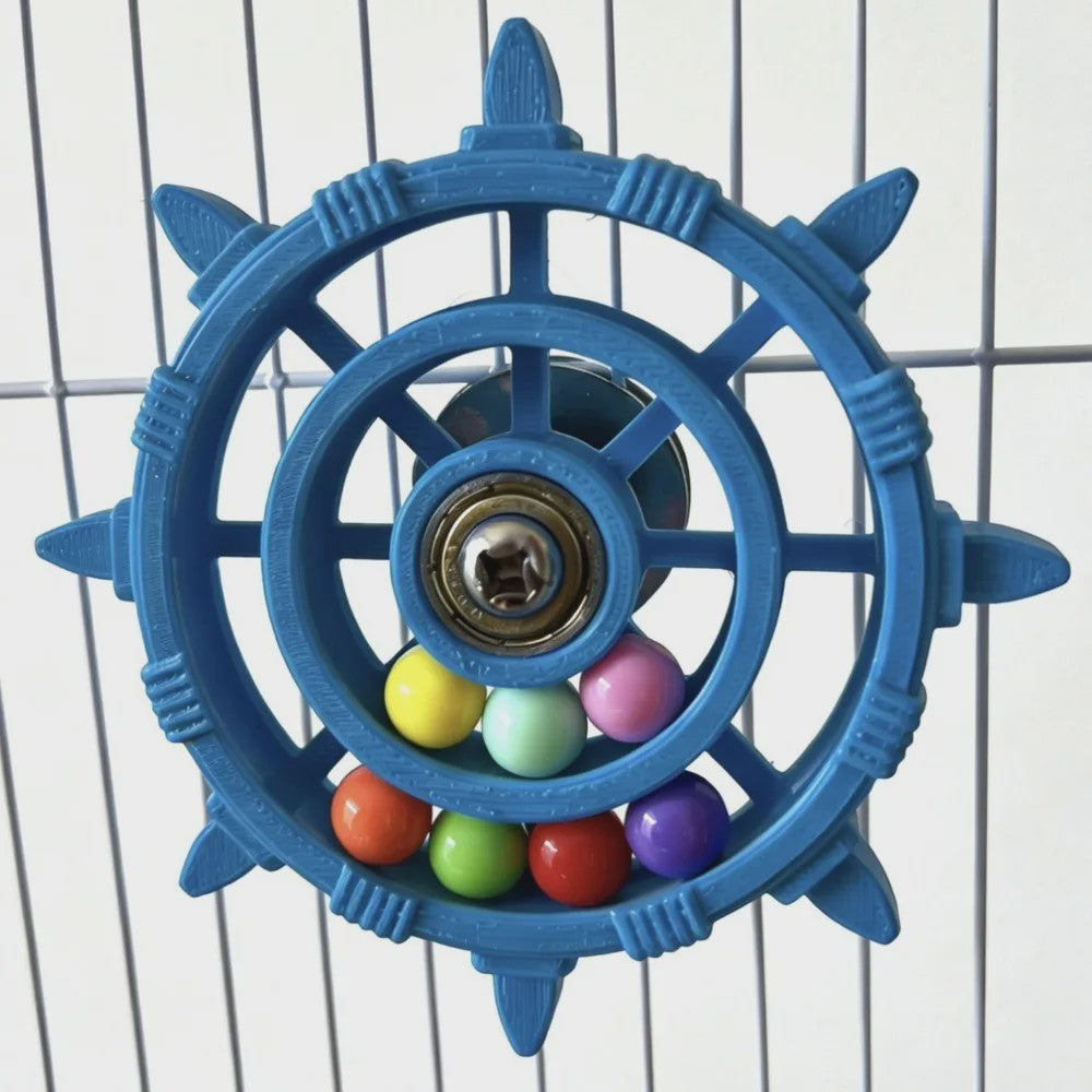 Roei/Stuurwiel Vogel Speelgoed Spinner met Kleurrijke Kralen - Plezier & Beweging voor Papegaaien