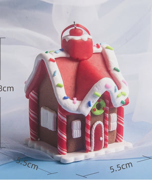 Set van 5 Kerstversiering Gingerbread Huizen - Decoratieve Kerstboom Hangers