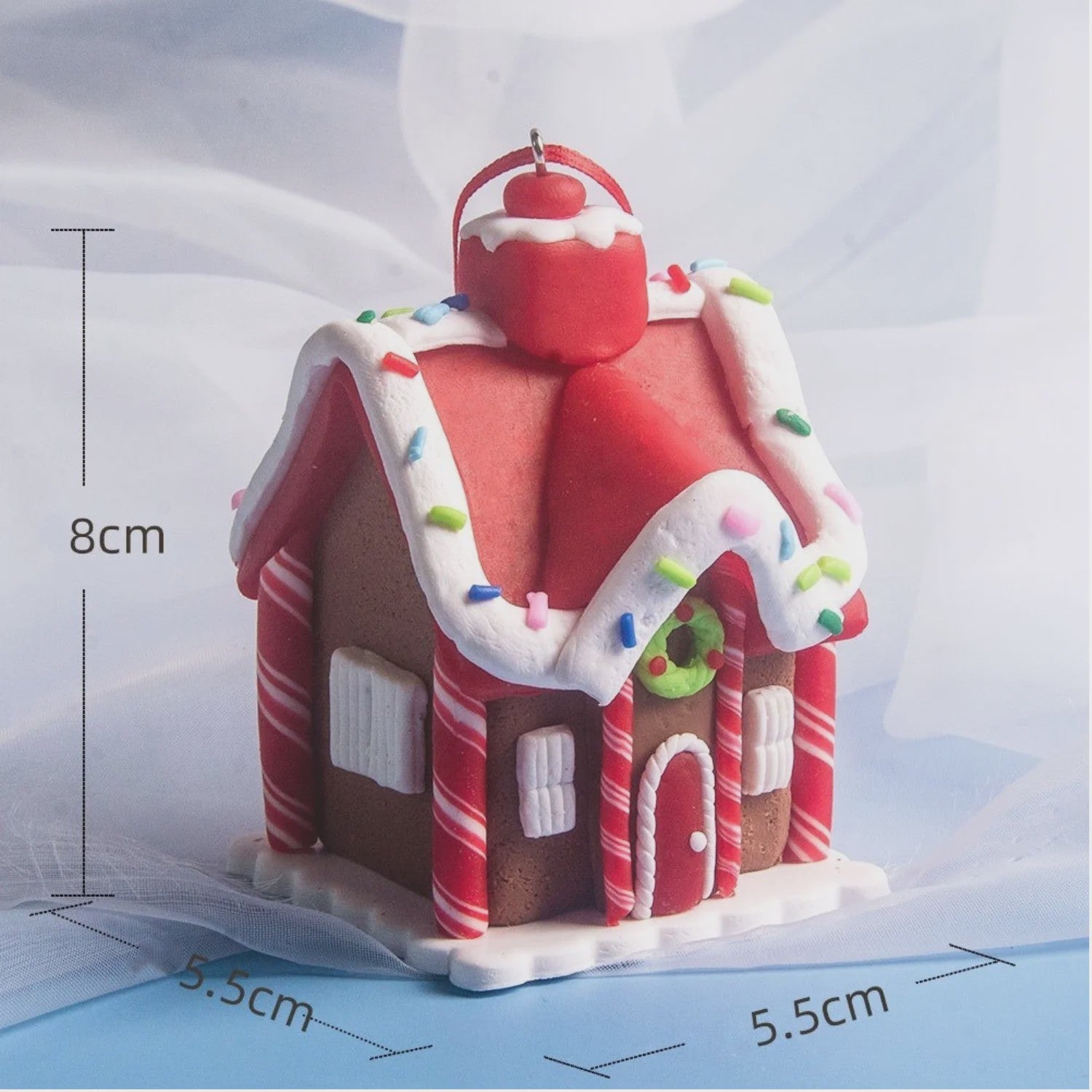 Set van 5 Kerstversiering Gingerbread Huizen - Decoratieve Kerstboom Hangers