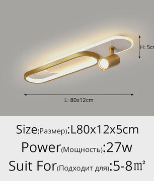Moderne LED Plafondlamp met Spotlight - Zwart, Wit of Goud - Sfeervolle Verlichting voor Slaapkamer & Studiekamer