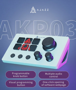 AJAZZ AKP03 Programmeerbaar Toetsenbord & Shortcut Controller voor Streaming, Trading en Audio