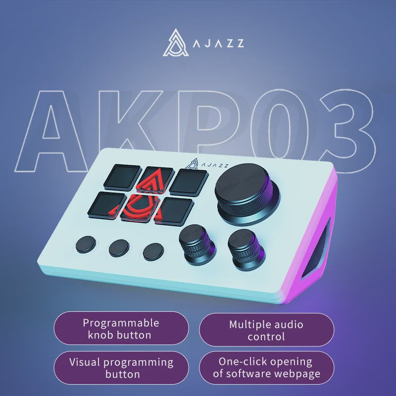 AJAZZ AKP03 Programmeerbaar Toetsenbord & Shortcut Controller voor Streaming, Trading en Audio