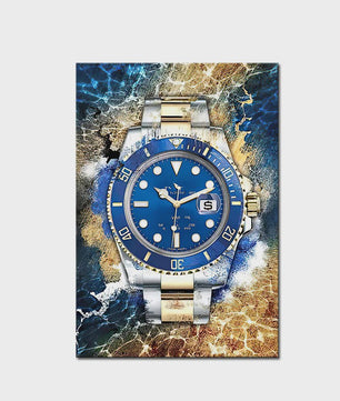Luxe Horloge Canvas Schilderij - Pop Art Graffiti Muurdecoratie