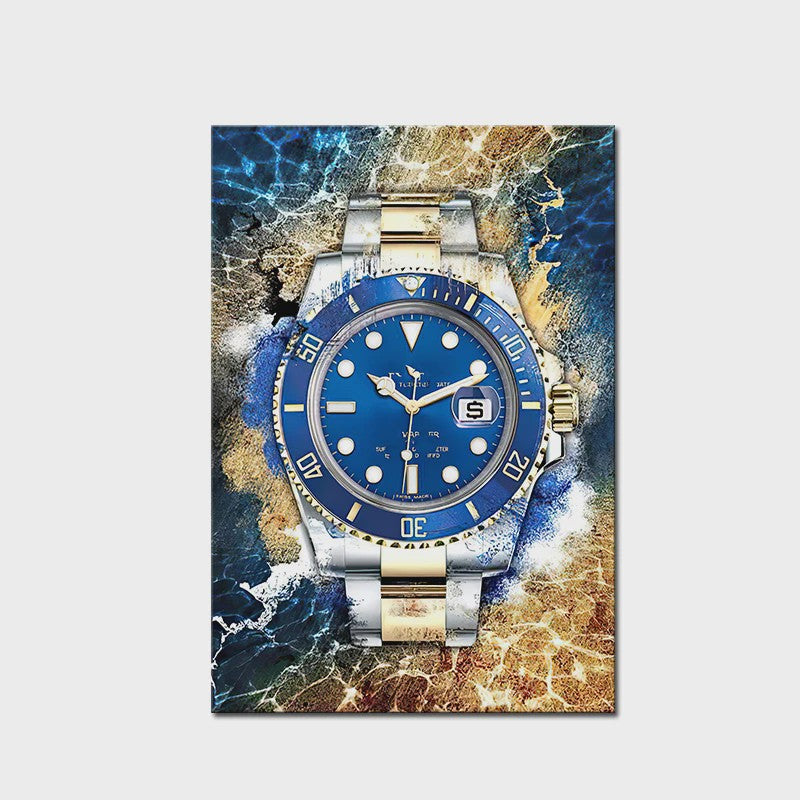 Luxe Horloge Canvas Schilderij - Pop Art Graffiti Muurdecoratie