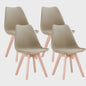 Set van 4 of 6 Nordic Eetkamerstoelen met PU Zitting en Beukenhouten Poten