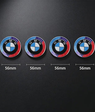 4x BMW Velgdopjes 56mm/68mm - 50th Anniversary Editie
