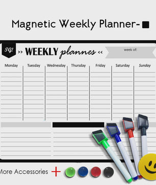 Flexibel Magnetisch Weekplanner Whiteboard A3 - Ideaal voor Koelkast & Kantoor