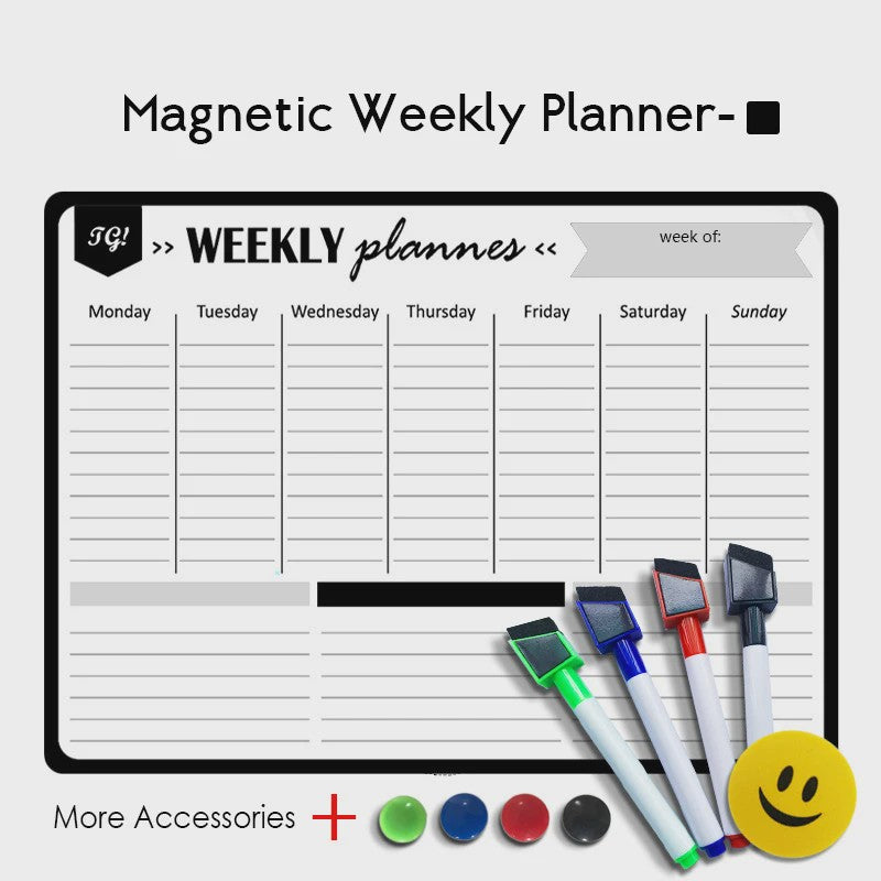 Flexibel Magnetisch Weekplanner Whiteboard A3 - Ideaal voor Koelkast & Kantoor