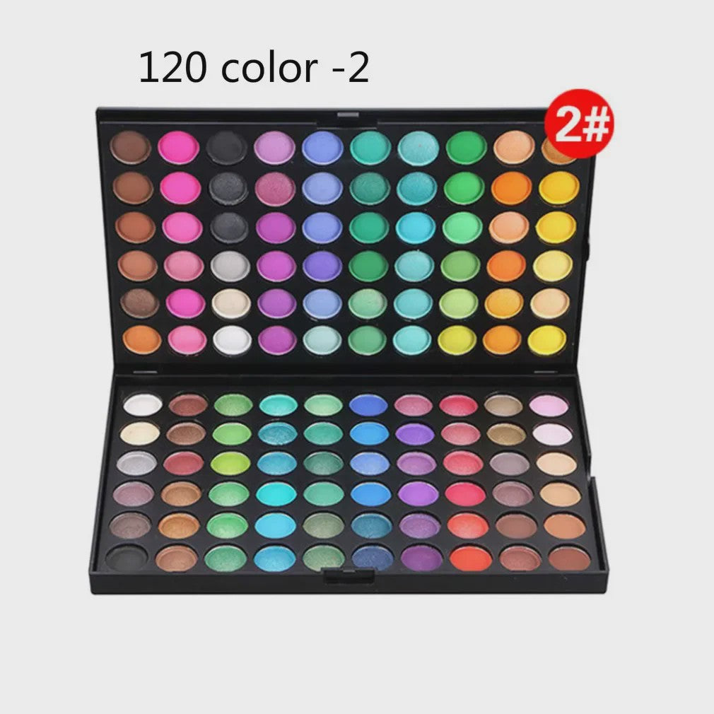 Professioneel 120 Kleuren Oogschaduw Palette - Matte, Glitter & Waterproof