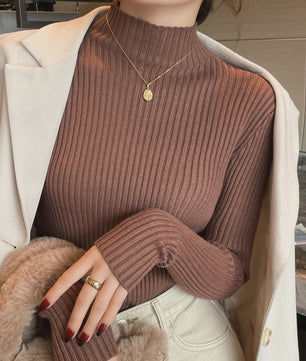 Chique Gebreide Turtleneck Trui voor Dames - Slim Fit, Lange Mouwen, Warm & Basic voor Herfst/Winter