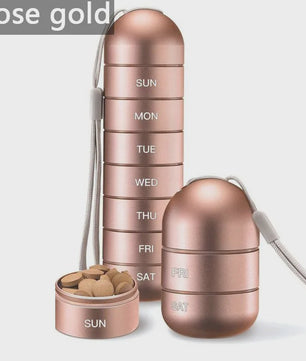 Waterdichte Pillendoos 7 Dagen - Aluminium Pillenhouder met Sleutelhanger