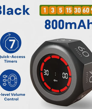 Visuele Flip Timer Kubus met LED Scherm & Gravity Sensor - Tijdmanagement Tool