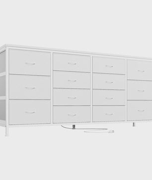Industriële Ladekast 160cm met 14 Stoffen Lades - TV Meubel & Opbergkast