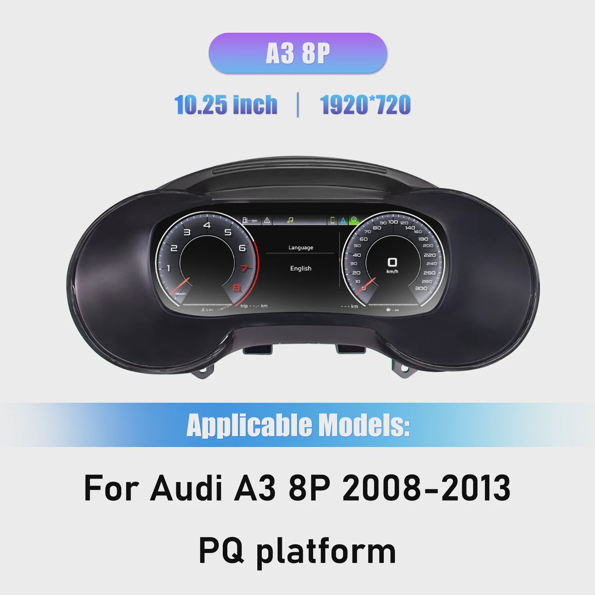 Digitale Cockpit Instrumentenpaneel LCD voor Audi A3 8P (2005-2013)